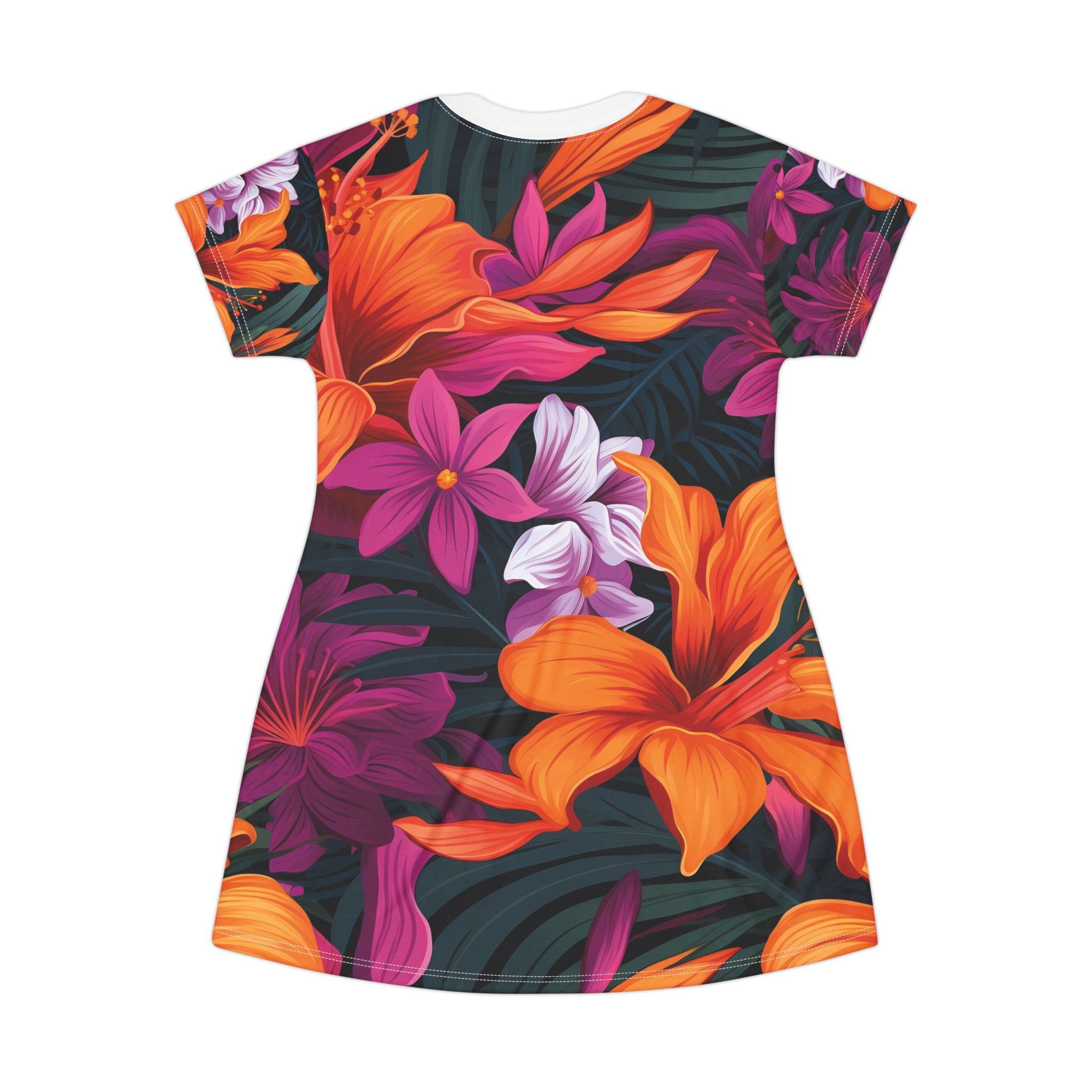 Tropical Floral T-Shirt Dress for Summer Getaways