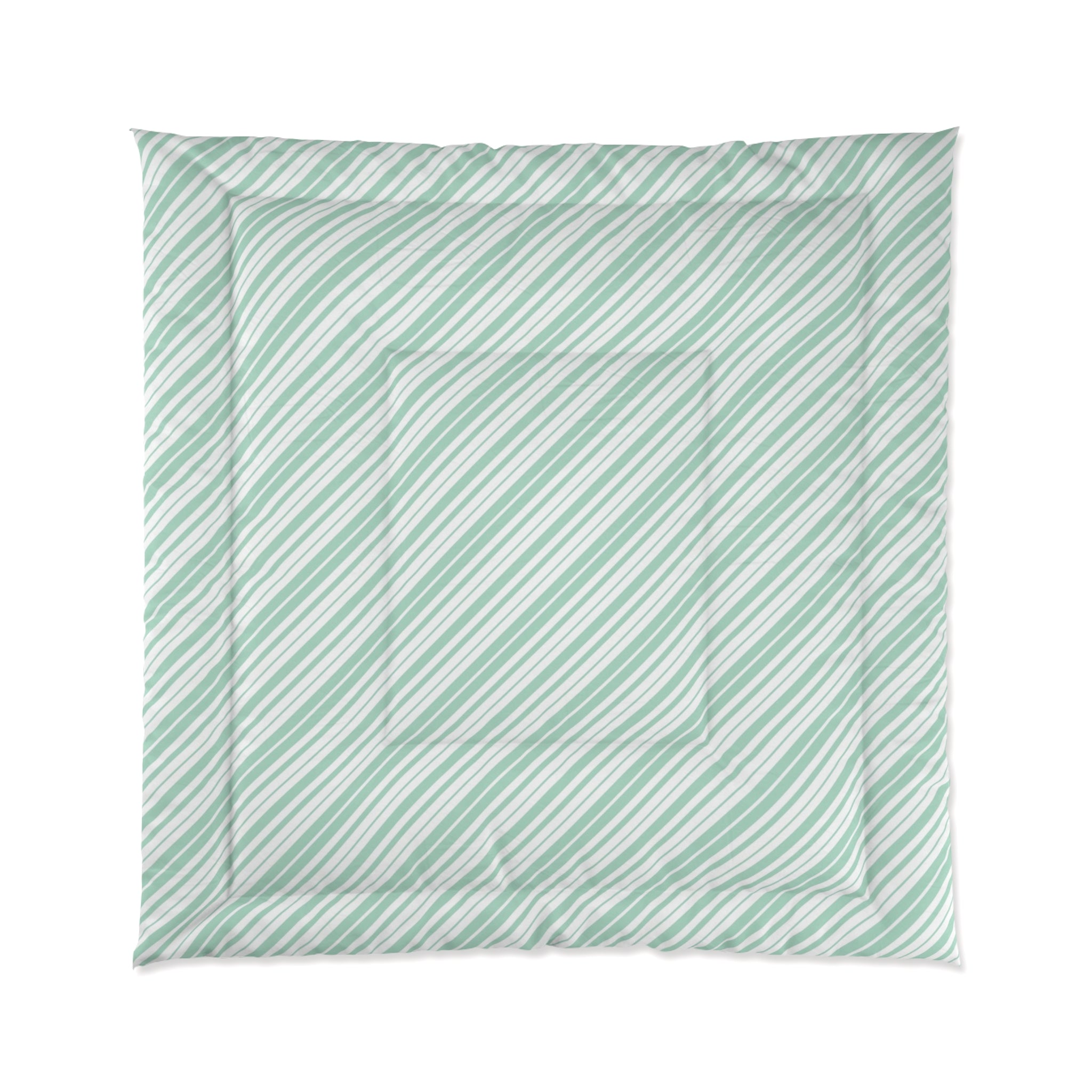 Striped Comforter - Cozy Green Bedding for a Relaxing Bedroom