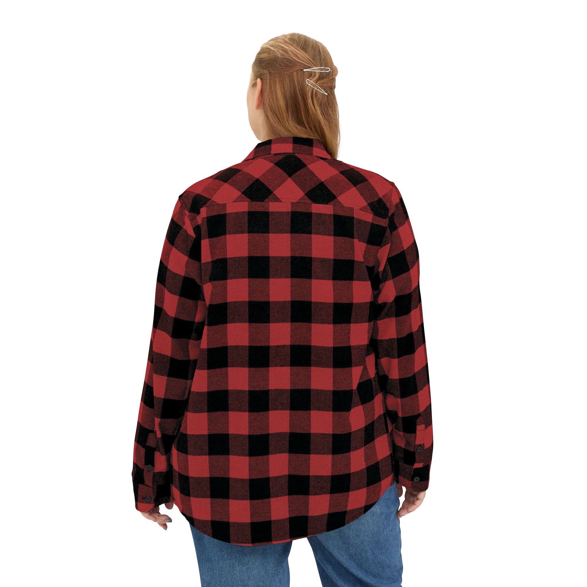 Cozy Comfort with a Purpose: The "Believe & Do" Unisex Flannel Shirt - Cozy Black and Green Plaid Design for Everyday Wear