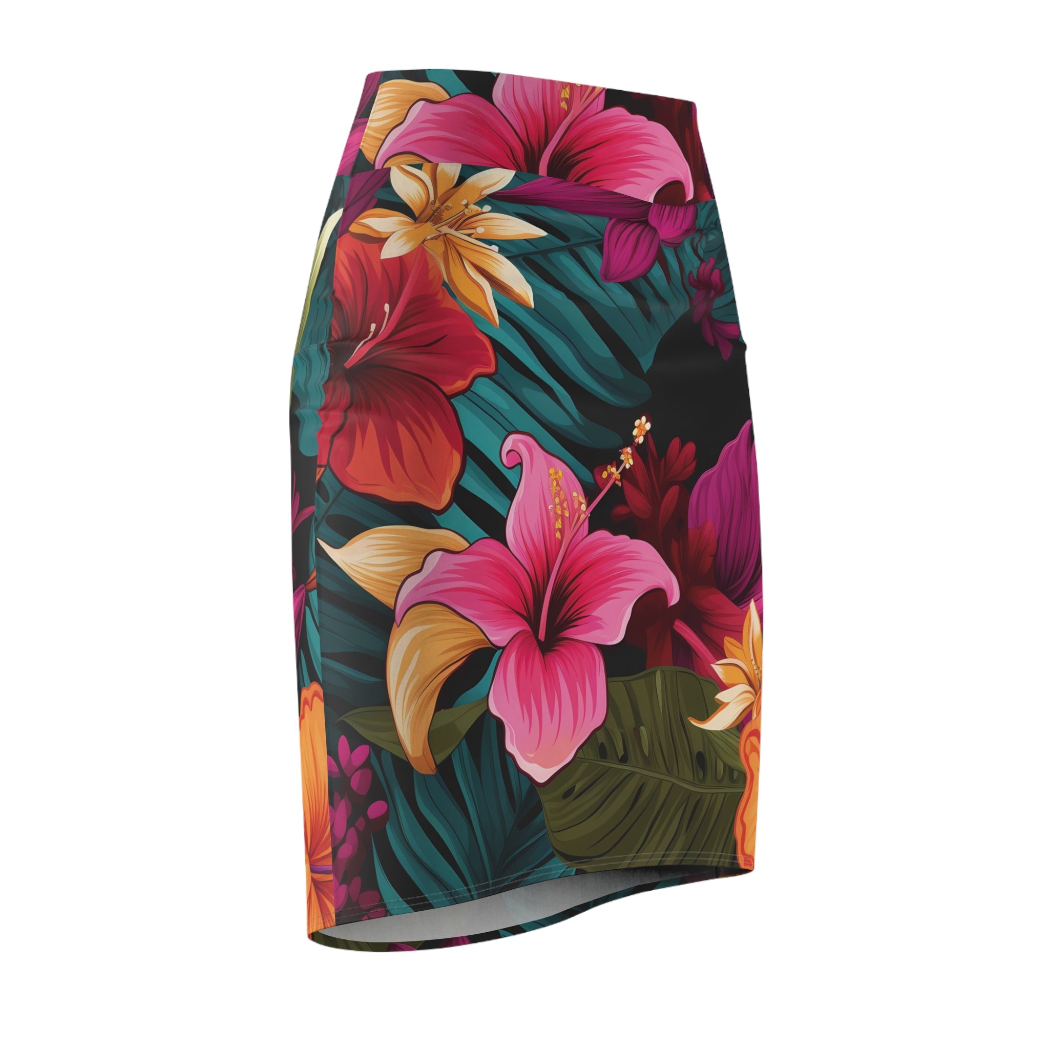 Tropical Floral Women's Pencil Skirt - Summer Floral Print for Stylish Outfits