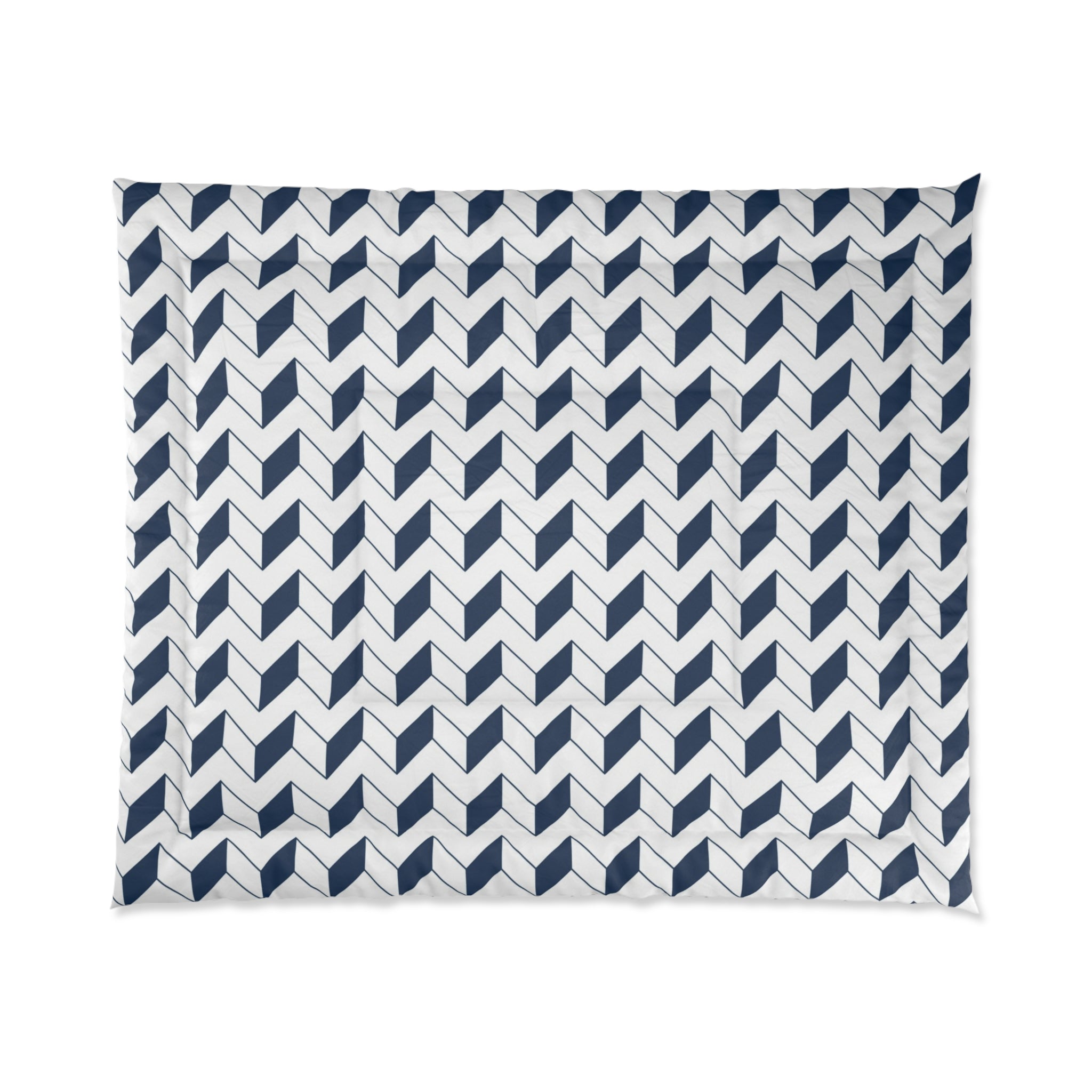 Navy Geometric Pattern Comforter - Modern Cozy Bedding for Home Décor