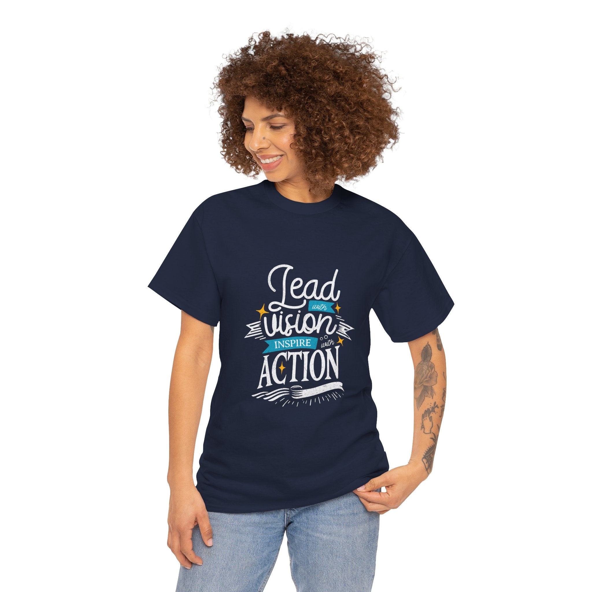 Inspire Action Unisex Heavy Cotton Tee - Motivational Quote Shirt