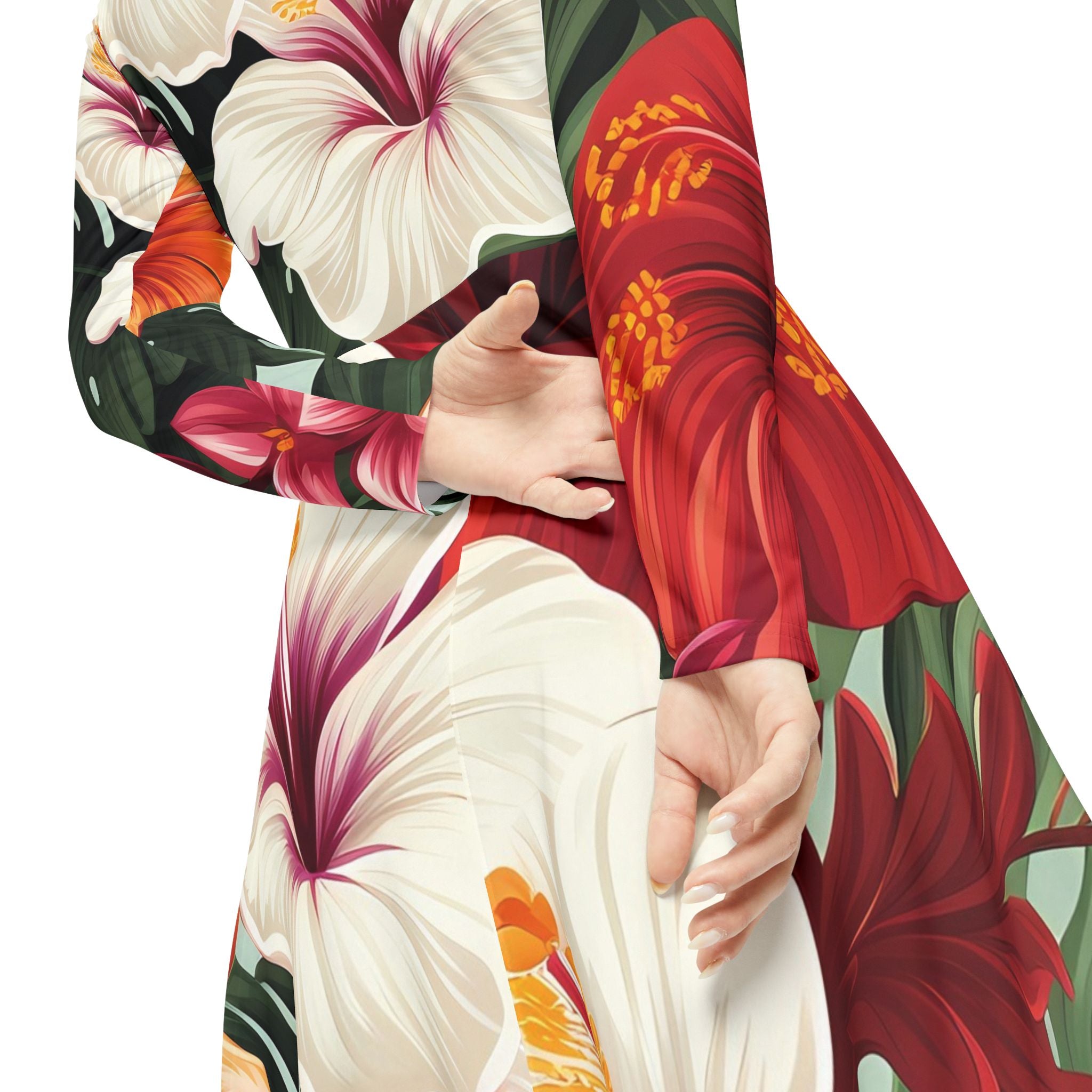 Floral Long Sleeve Dance Dress - Perfect for Dance, Summer Events, and Casual Outings