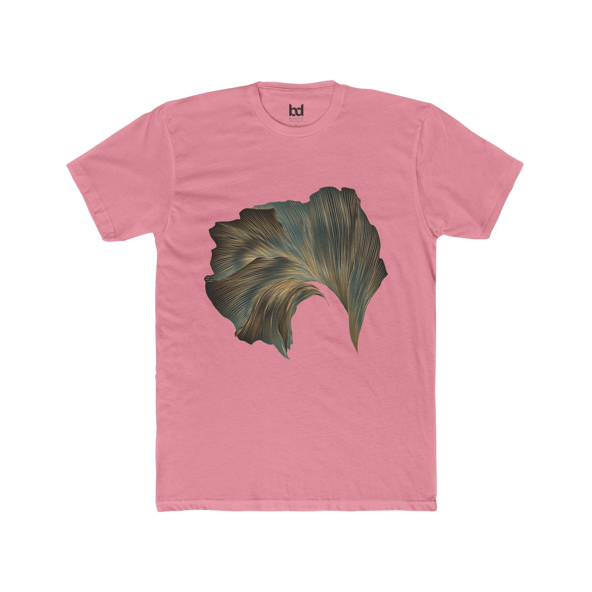 Nature-Inspired Unisex Cotton Crew Tee - Elegant Leaf Design
