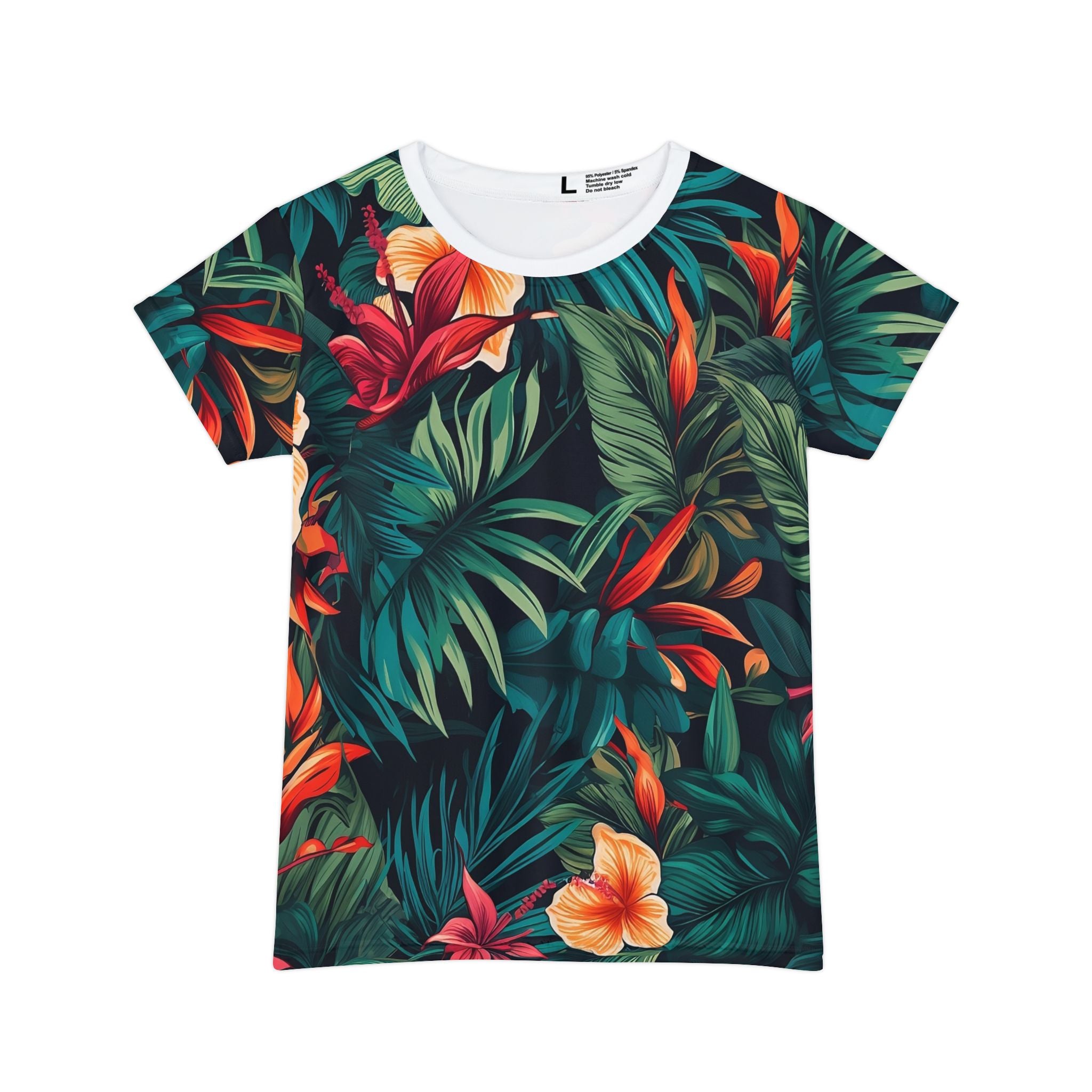 Tropical Floral Women's Short Sleeve Shirt – Perfect for Summer Events and Casual Wear