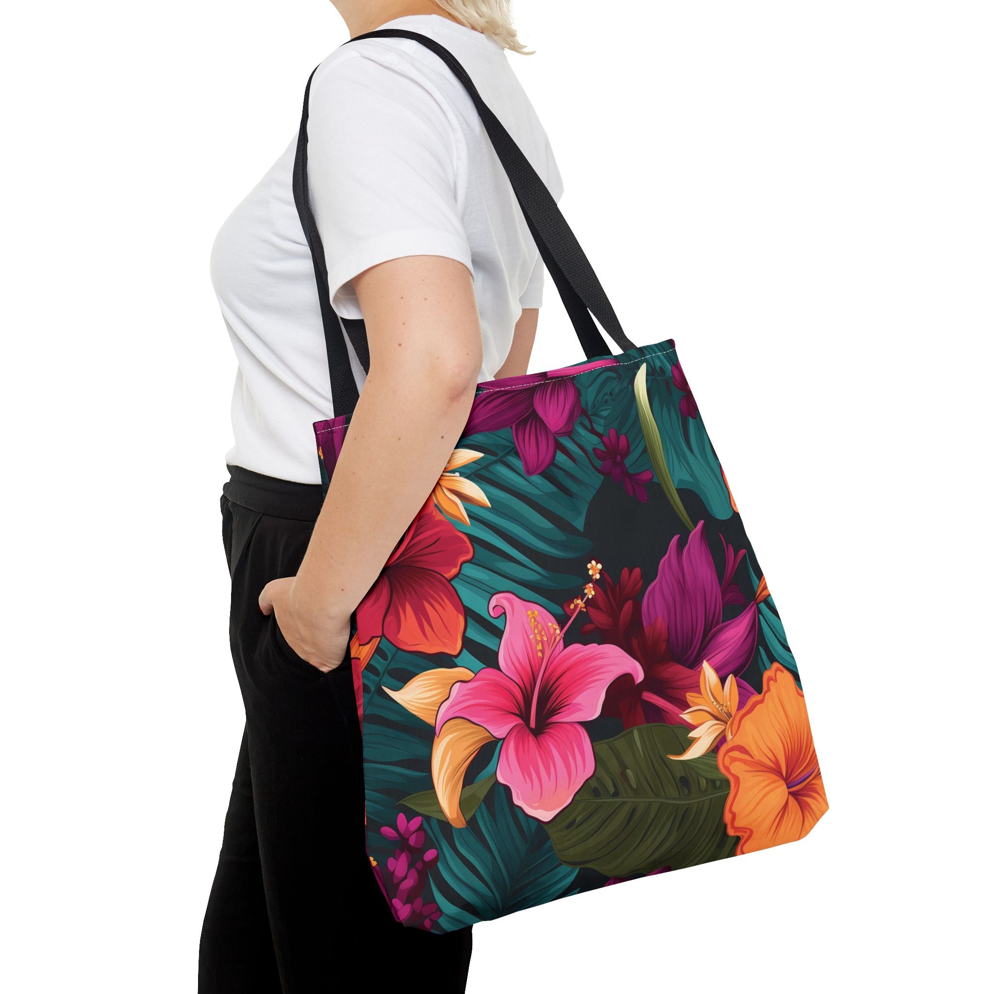 Tropical Floral Tote Bag - Perfect for Beach Days & Summer Outings