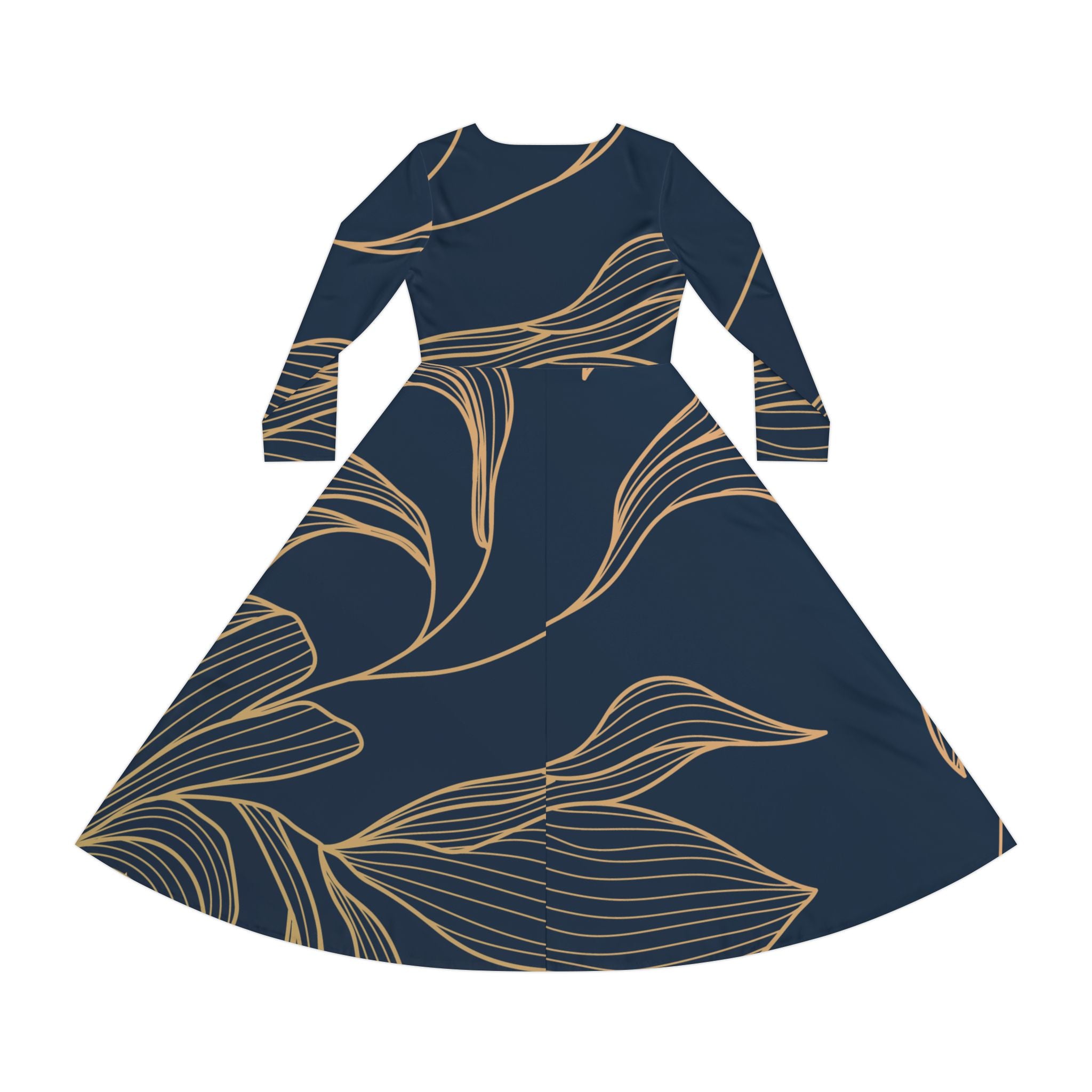 Elegant Long Sleeve Dance Dress with Floral Design