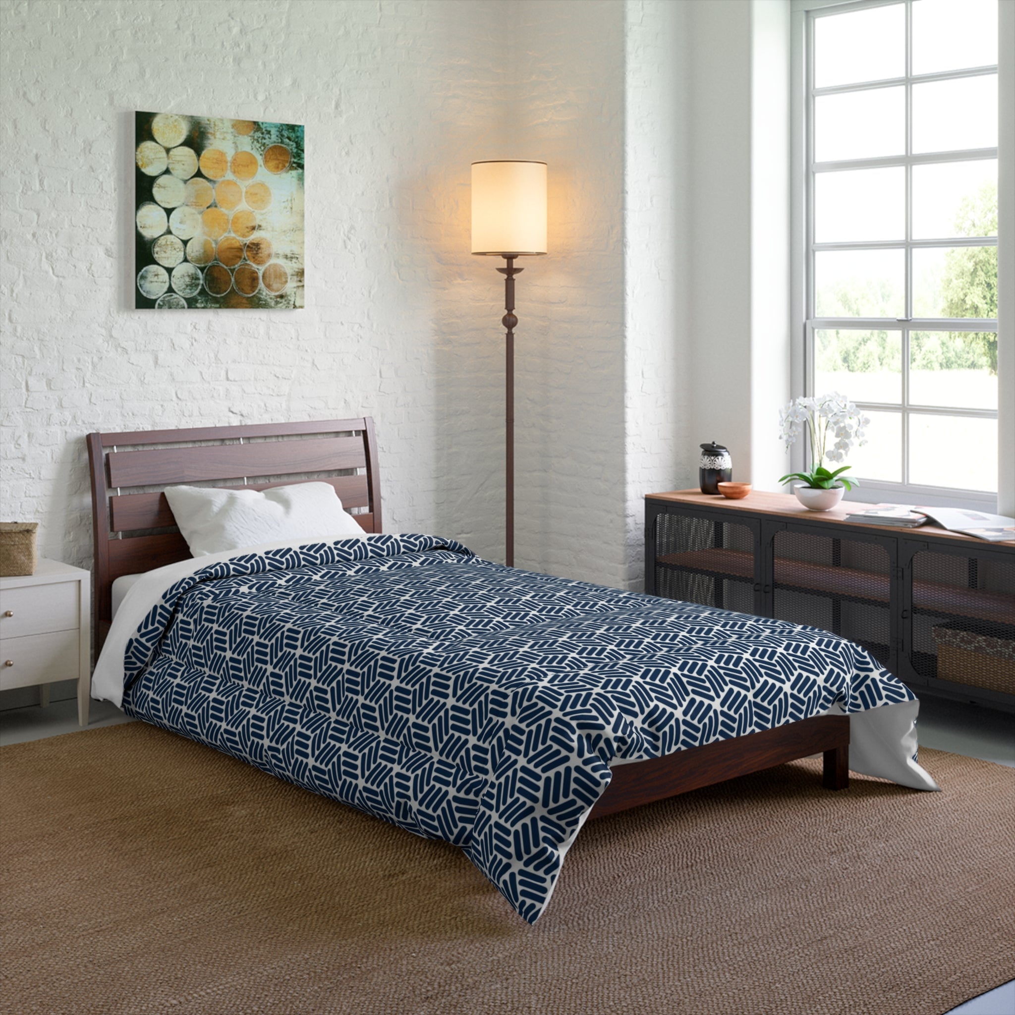 Geometric Pattern Comforter - Cozy Modern Bedding for Stylish Bedrooms