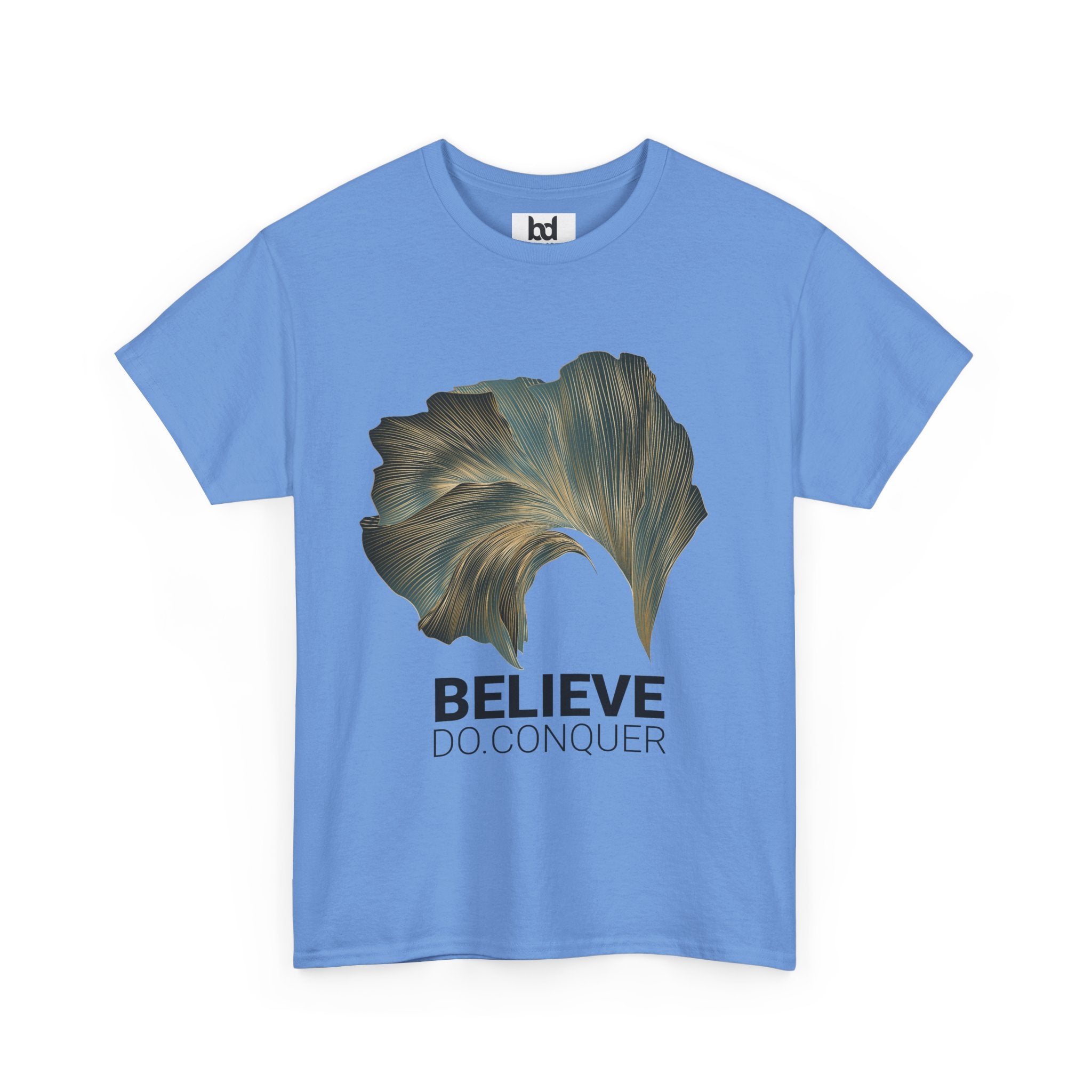 Belive.Do.Conquer Unisex Heavy Cotton Tee - Artistic Leaf Design