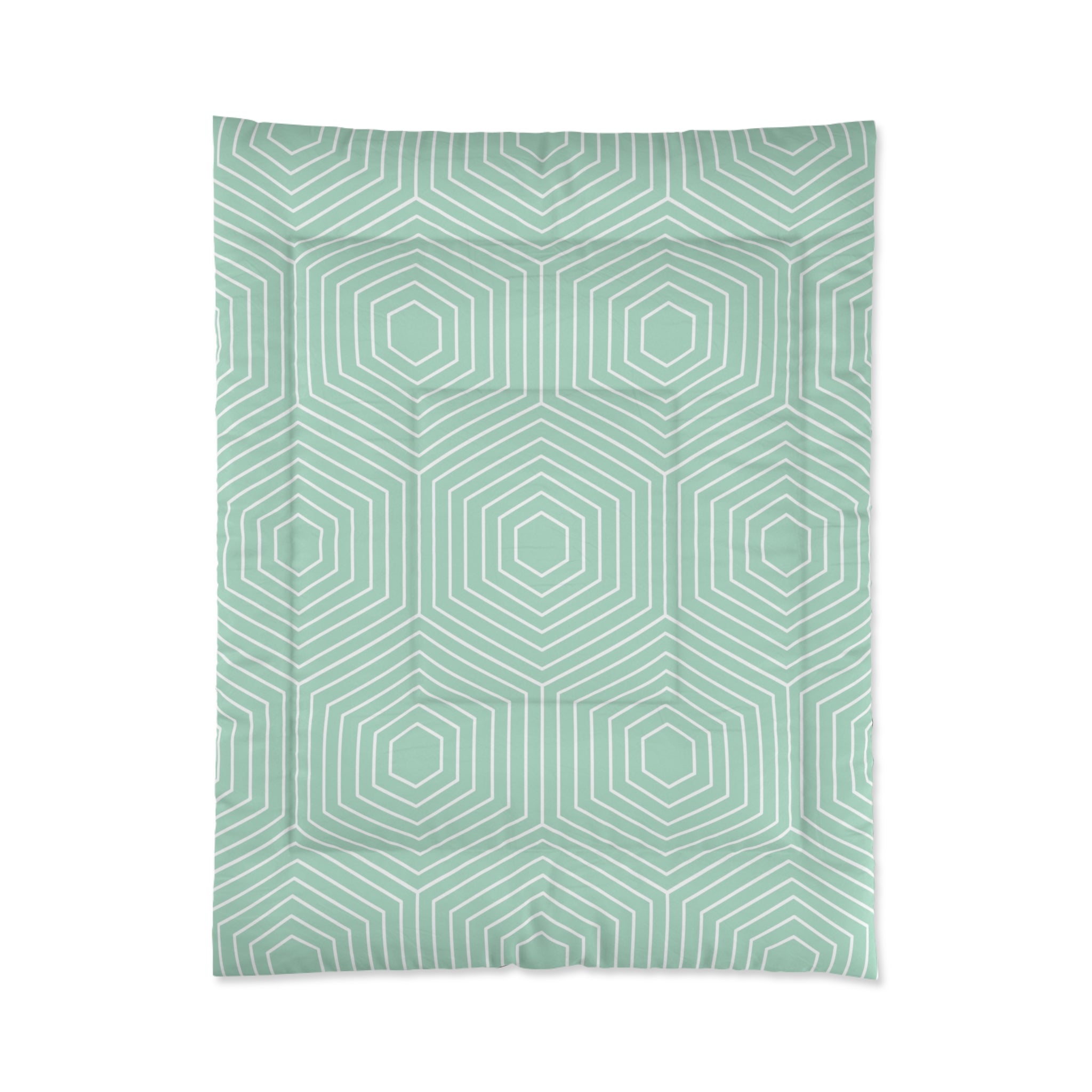 Geometric Pattern Comforter - Modern Mint Green Bedding for Cozy Bedrooms