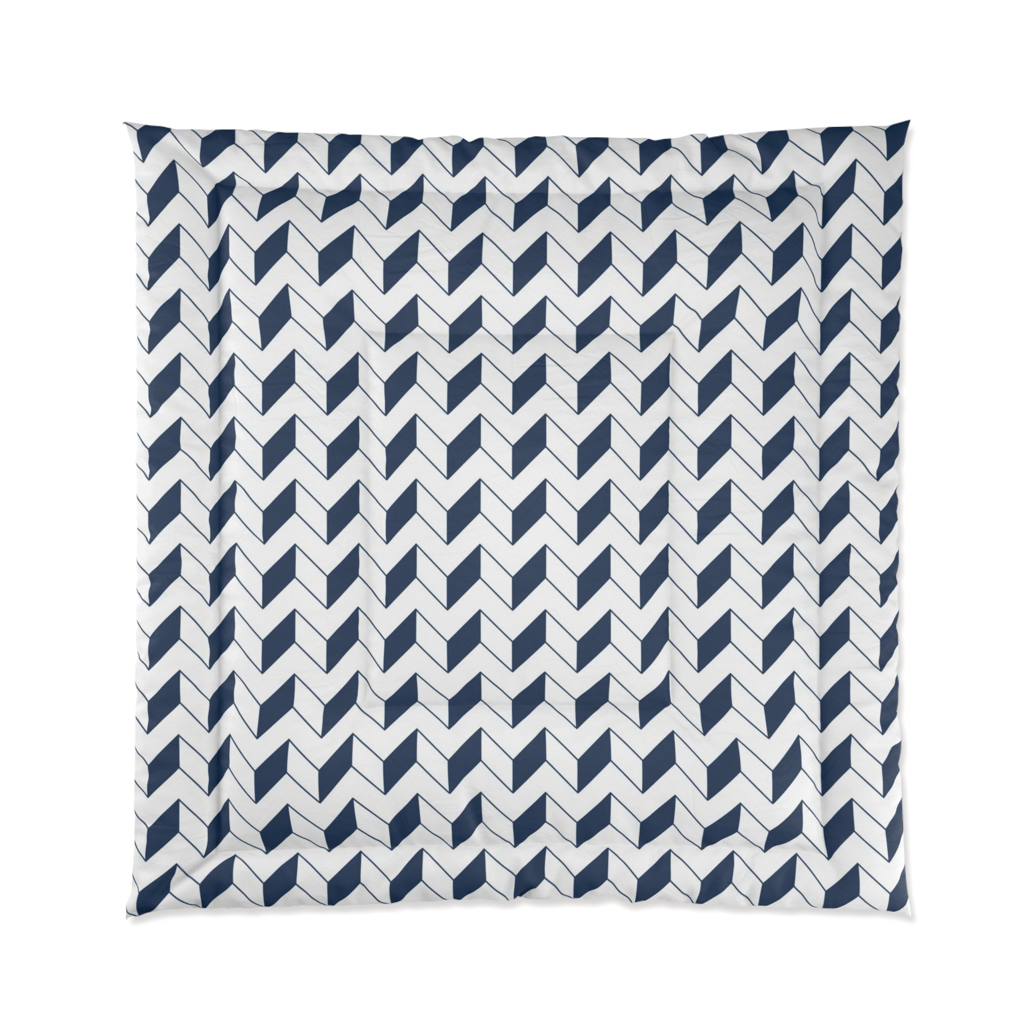 Navy Geometric Pattern Comforter - Modern Cozy Bedding for Home Décor