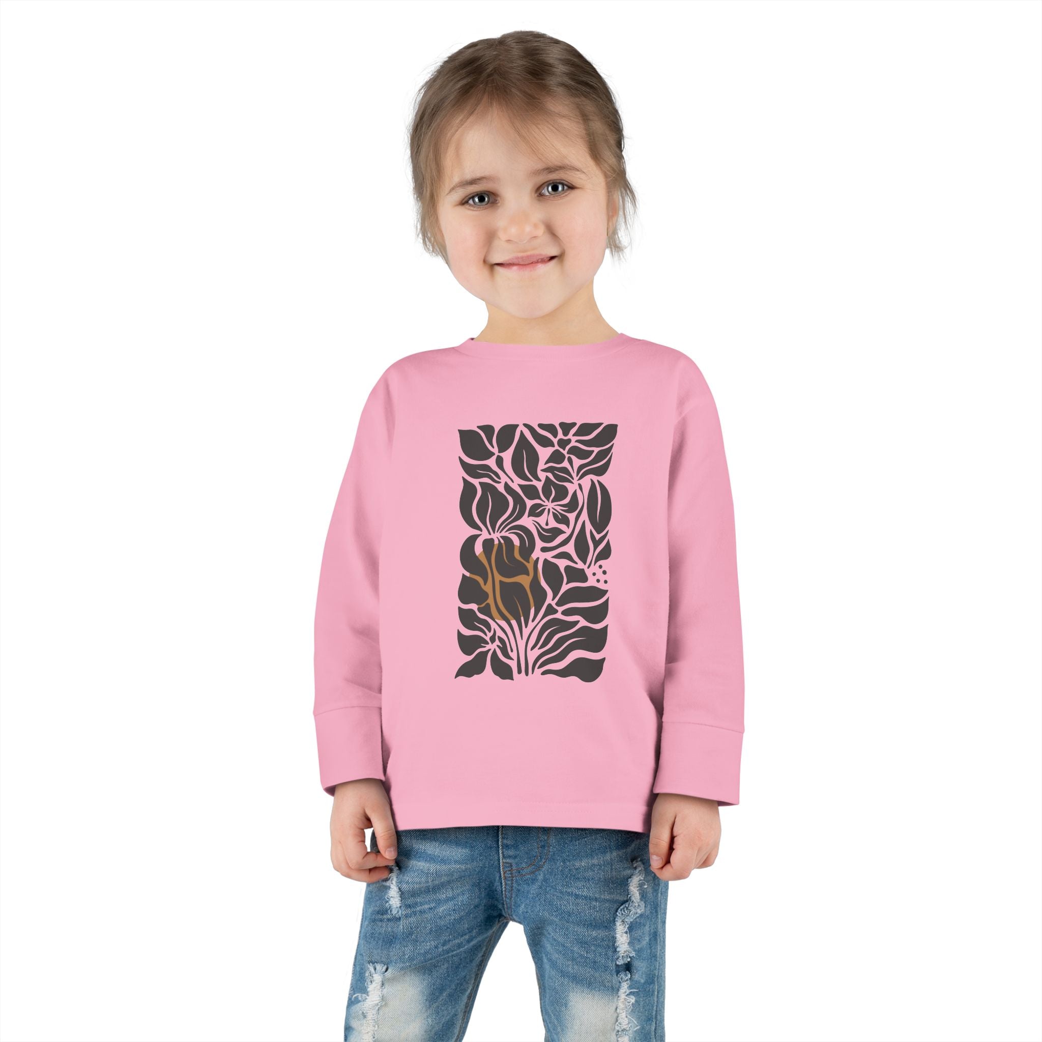 Botanical Toddler Long Sleeve Tee - Cute Nature-Inspired Design for Kids