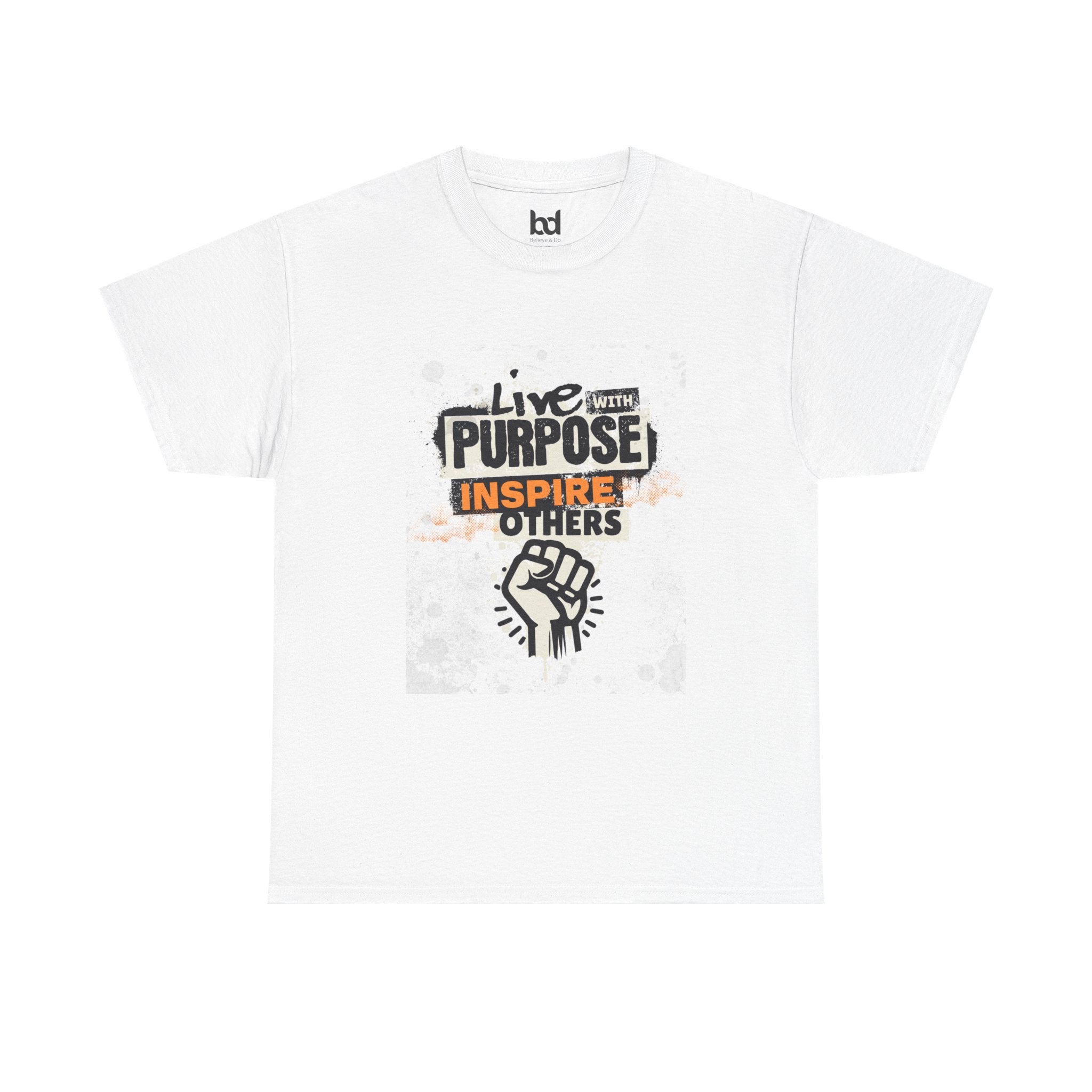 Live with Purpose Unisex Heavy Cotton Tee - Inspire Others Tee Shirt