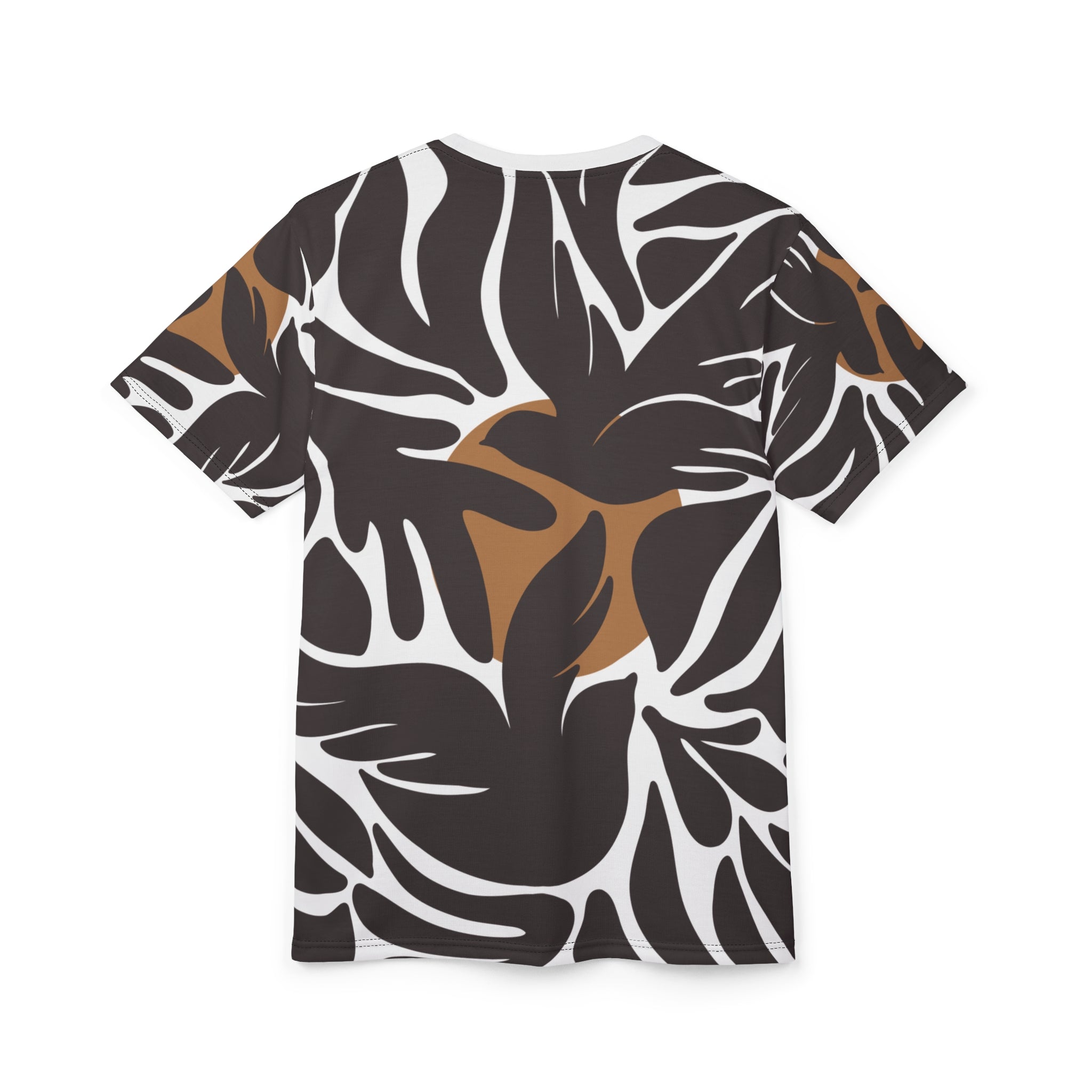 Stylish Unisex Cut & Sew Tee with Tropical Leaf Print