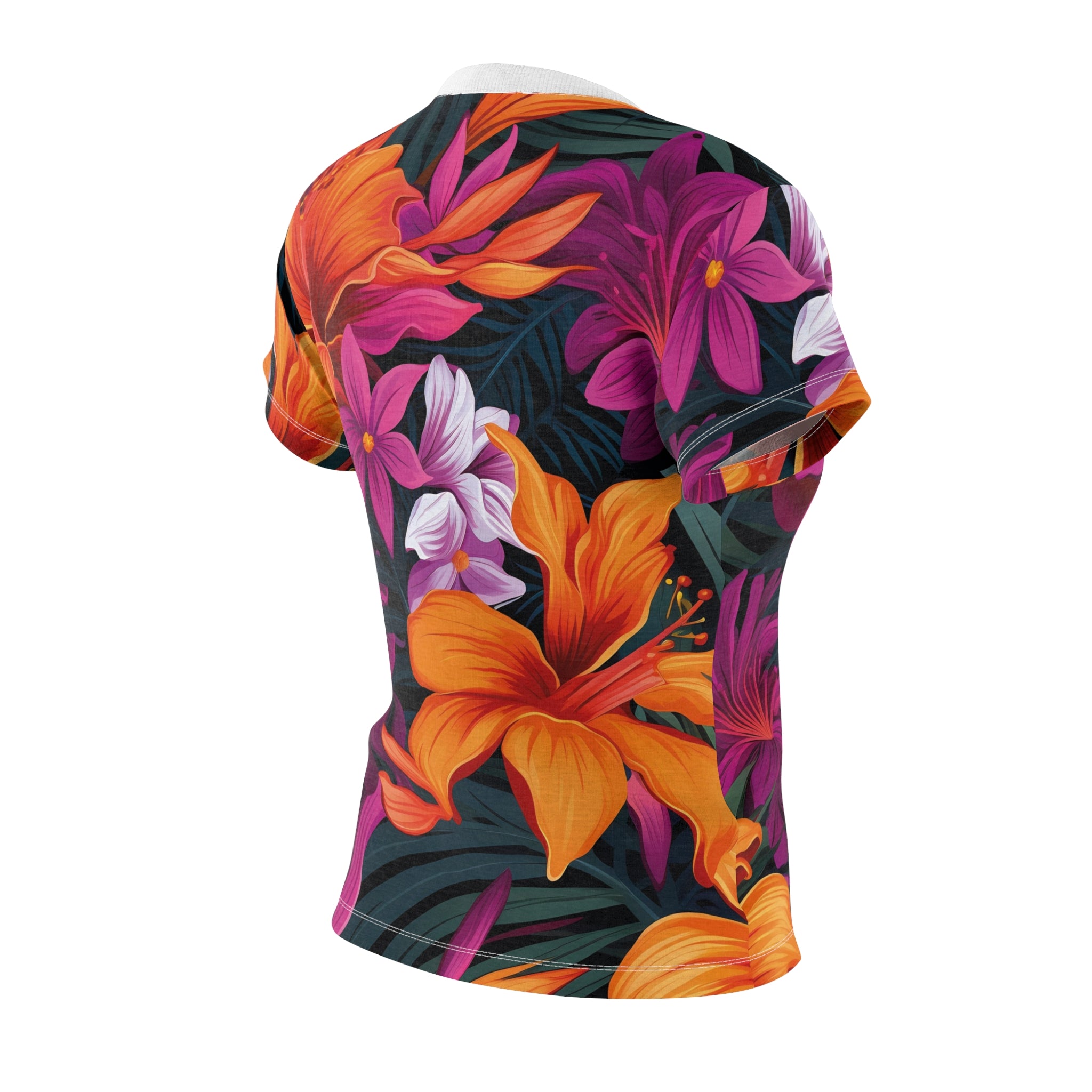 Tropical Floral Print Women's Tee - Vibrant Summer Style