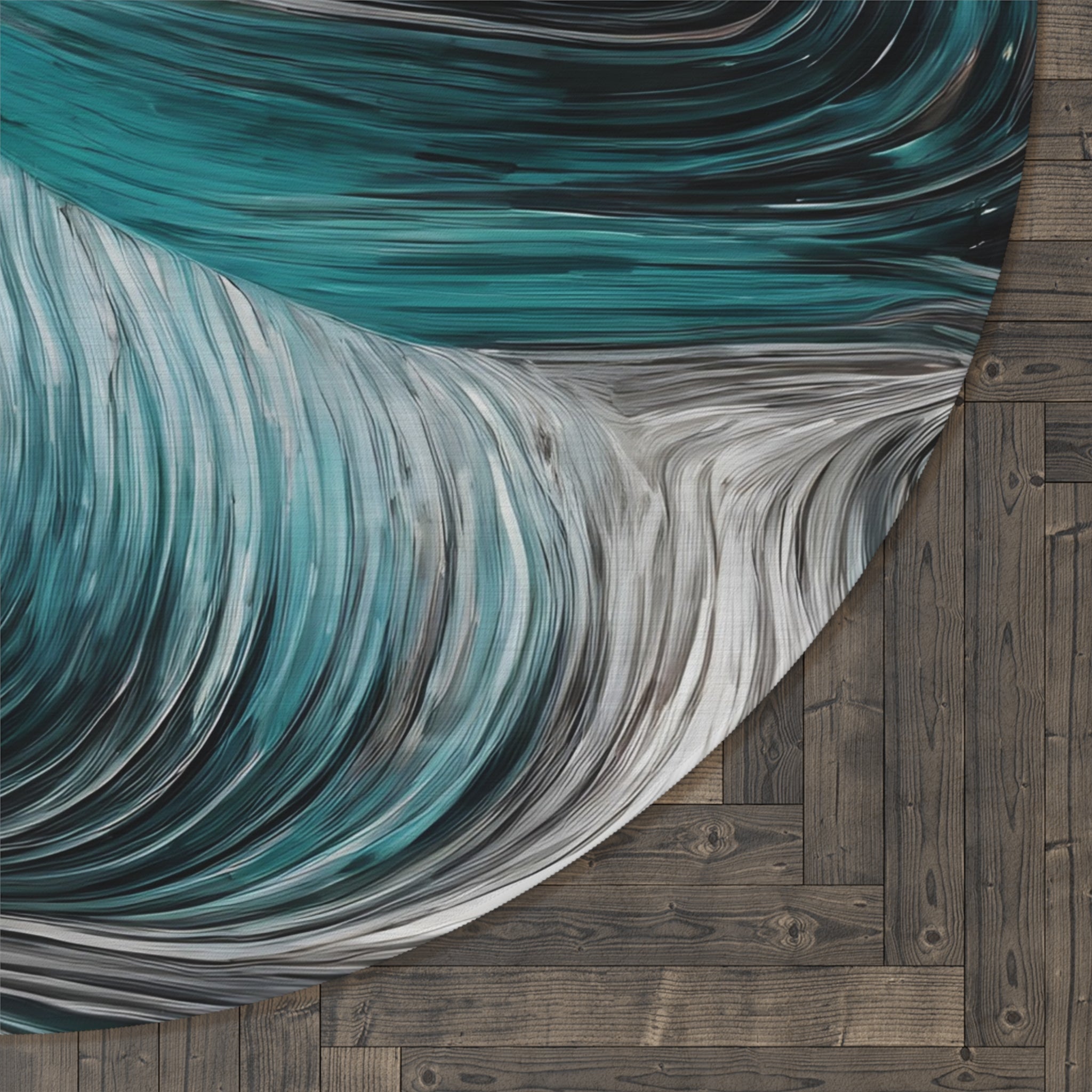 Elegant Wave Pattern Round Rug for Living Room Décor