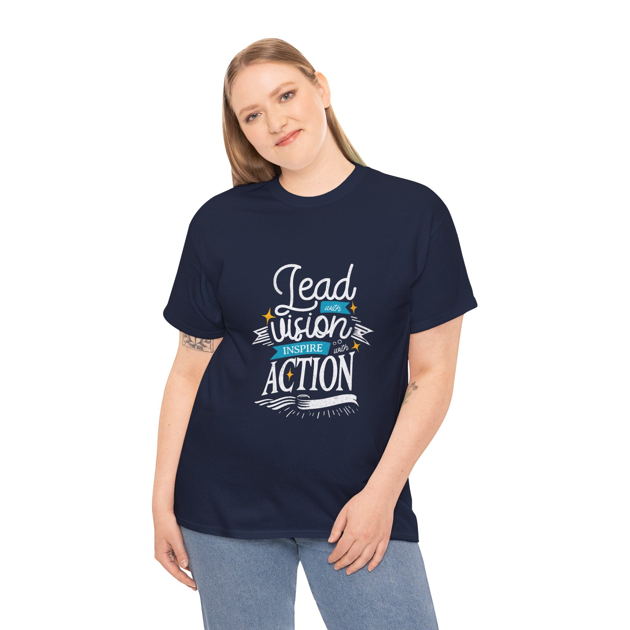 Inspire Action Unisex Heavy Cotton Tee - Motivational Quote Shirt