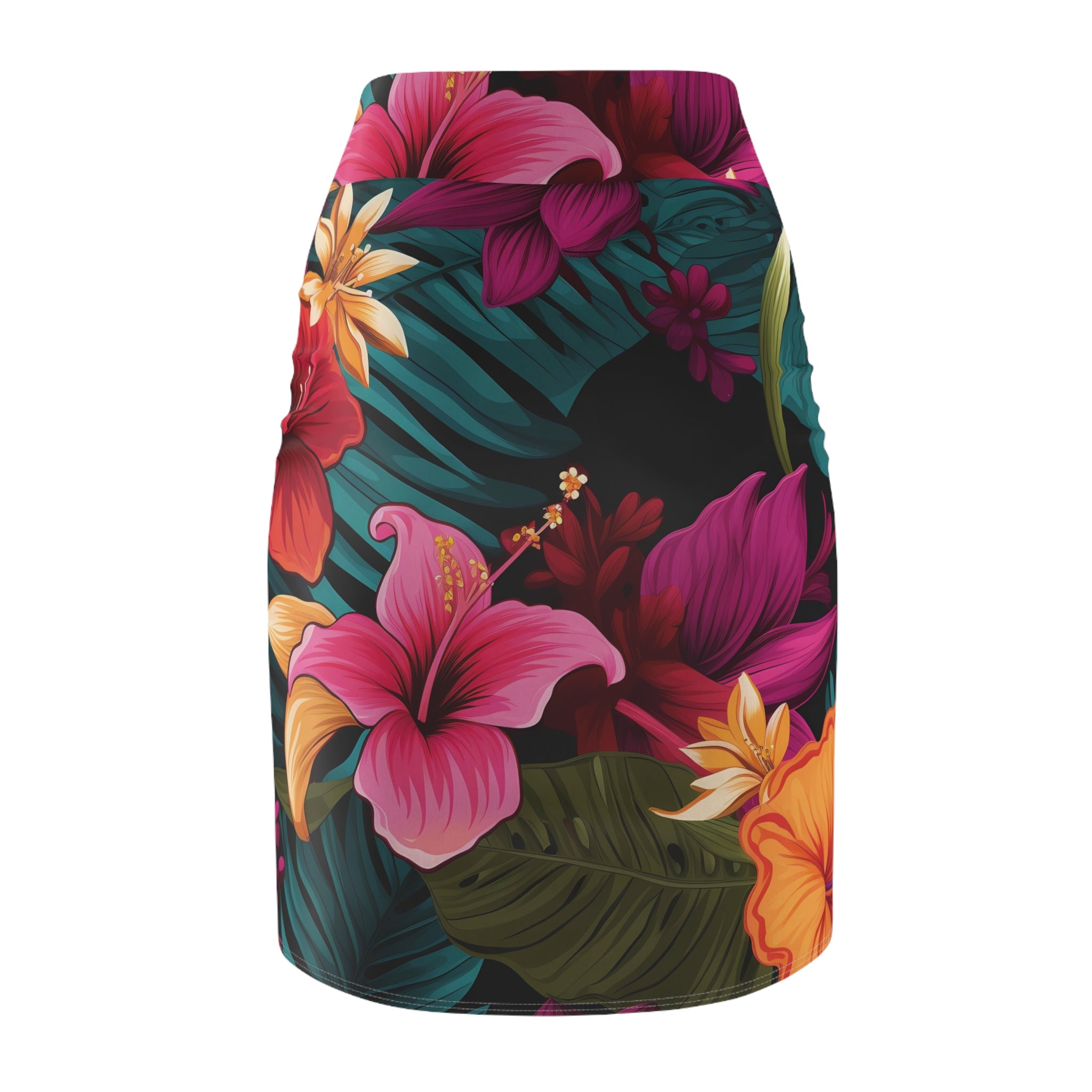 Tropical Floral Women's Pencil Skirt - Summer Floral Print for Stylish Outfits
