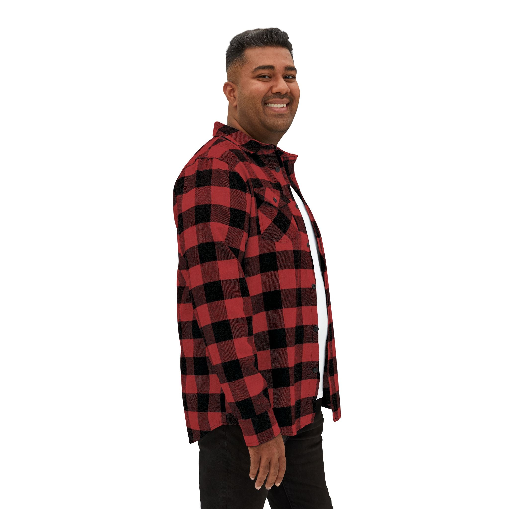 Cozy Comfort with a Purpose: The "Believe & Do" Unisex Flannel Shirt - Cozy Black and Green Plaid Design for Everyday Wear