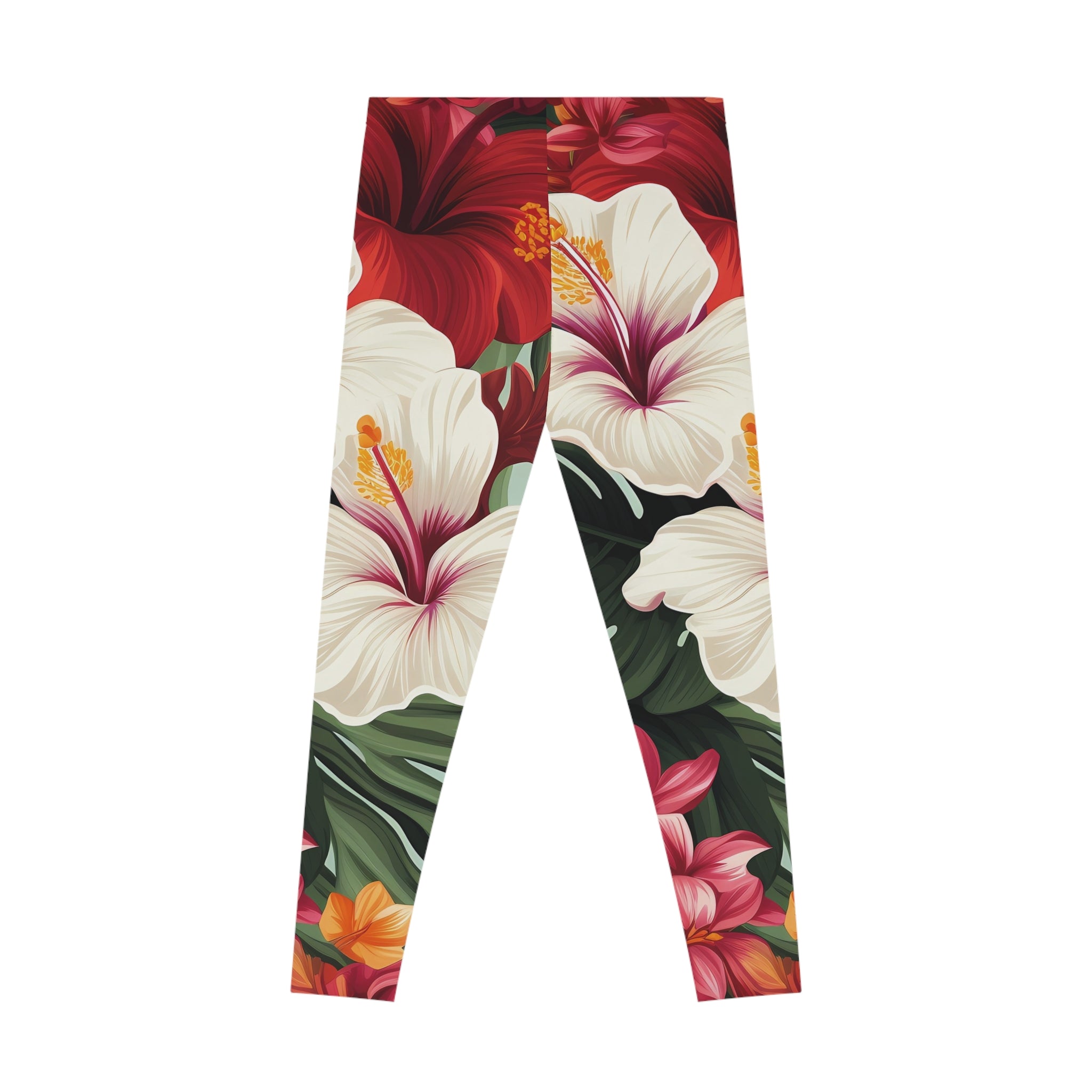 Tropical Floral Stretchy Leggings - Perfect for Yoga & Casual Wear