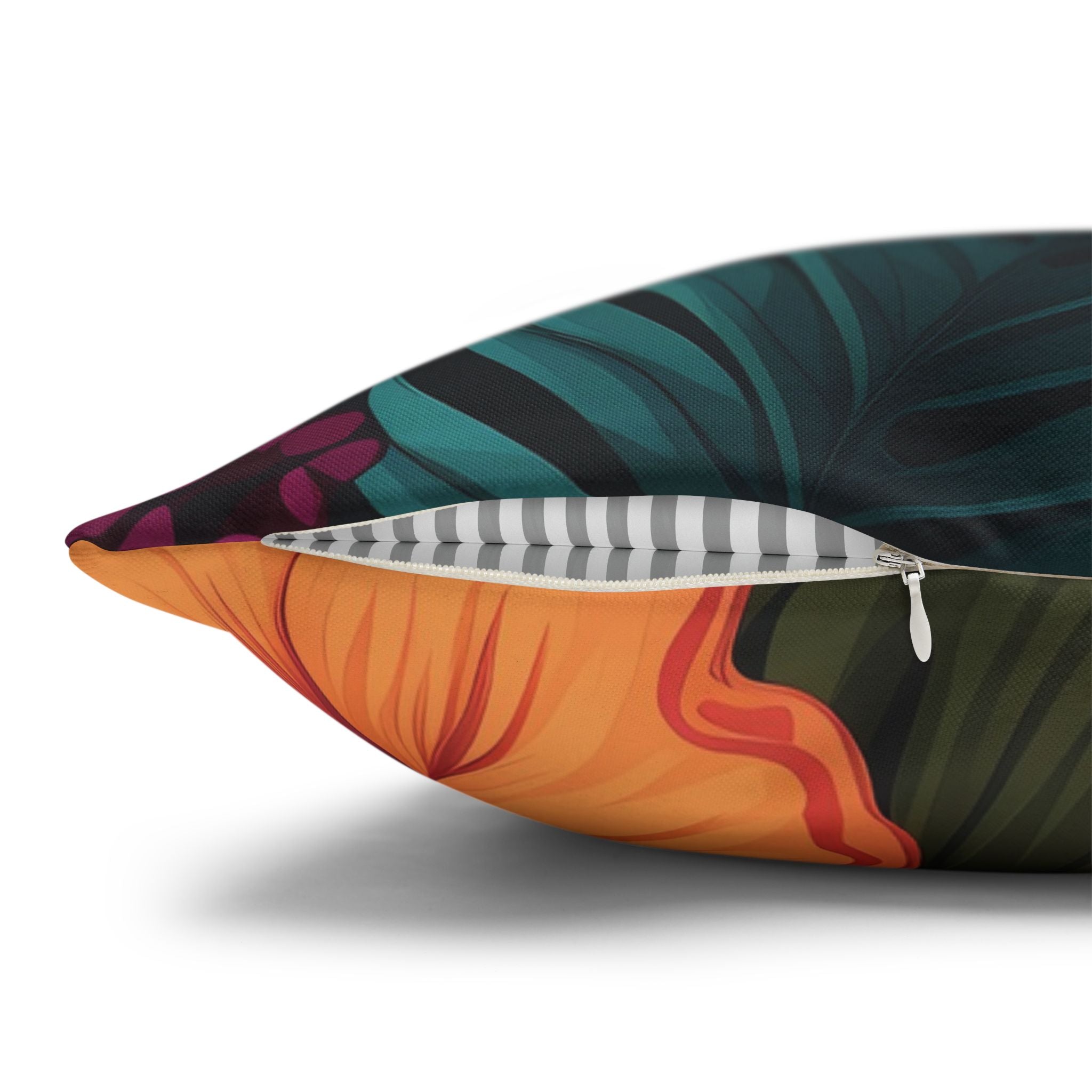 Tropical Floral Square Pillowcase - Vibrant Home Decor for Summer Vibes