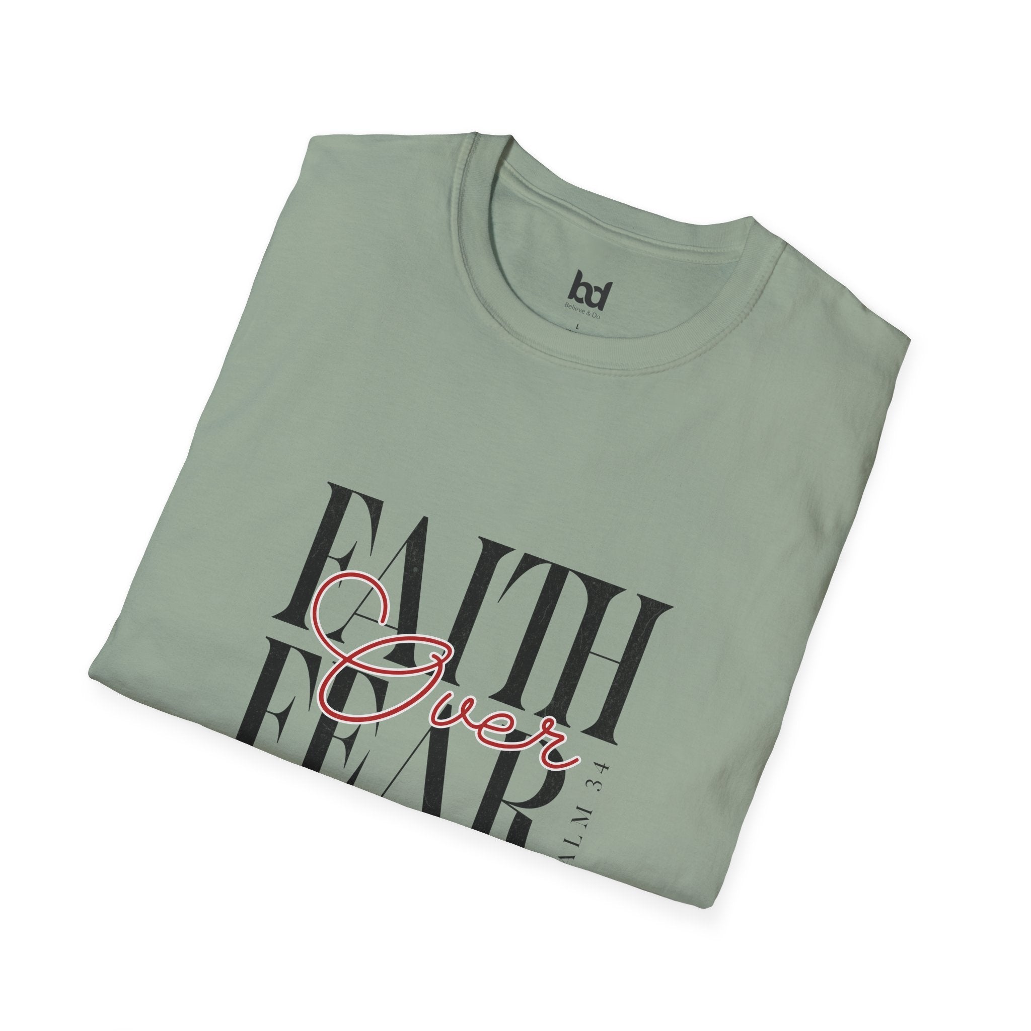 Faith Over Fear Unisex Softstyle T-Shirt | Inspirational Tee, Motivational Apparel, Gift for Friends, Casual Wear, Everyday Comfort
