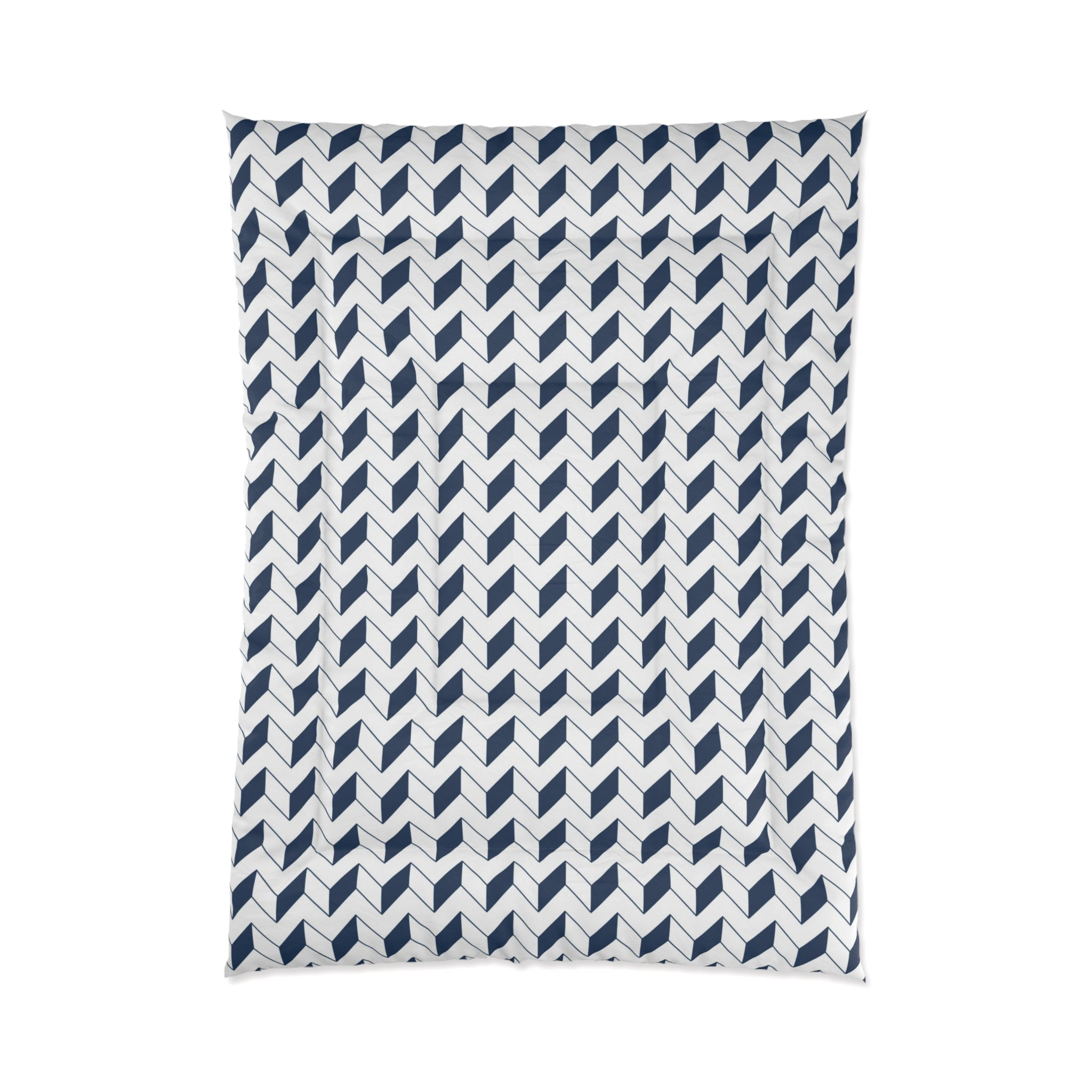 Navy Geometric Pattern Comforter - Modern Cozy Bedding for Home Décor
