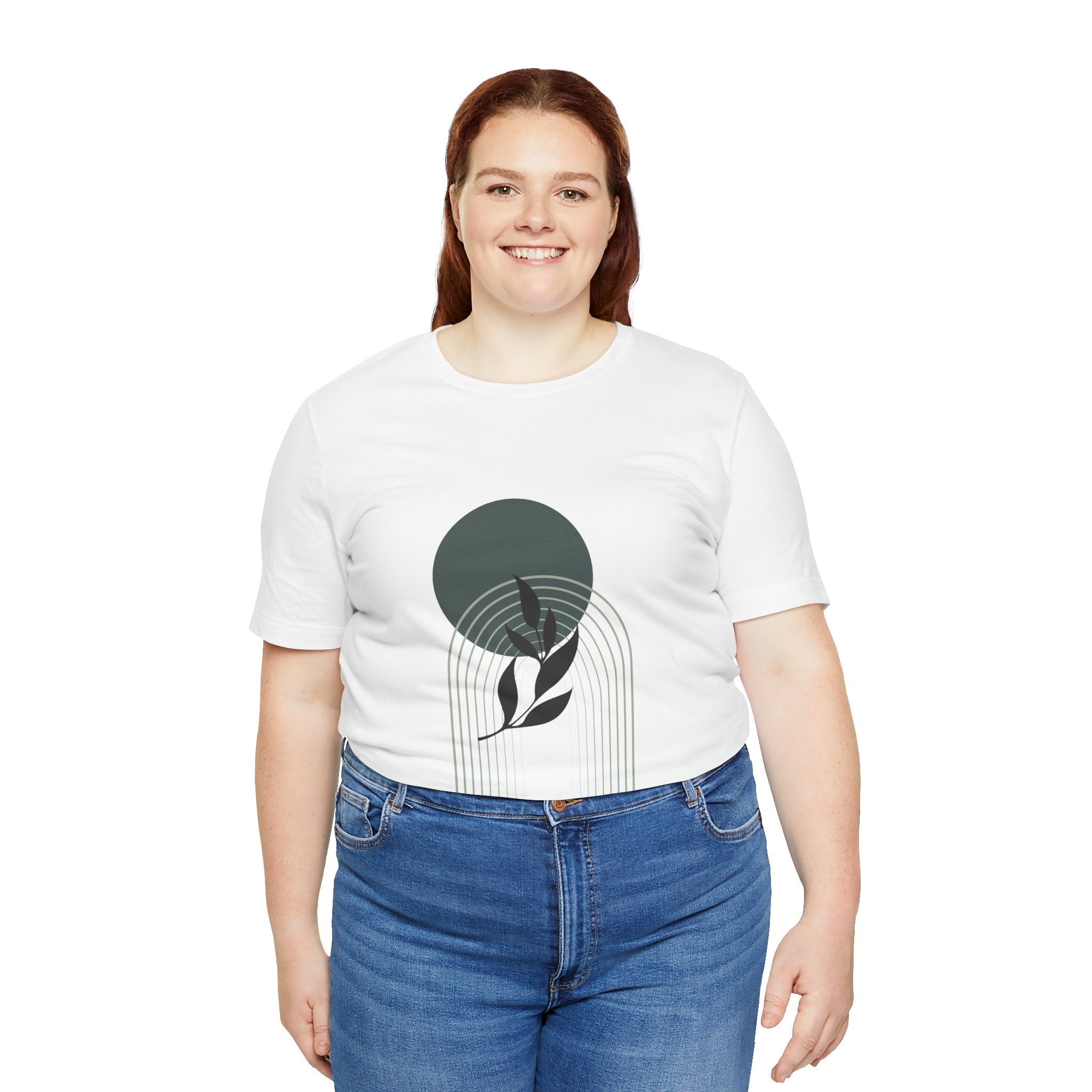 Modern Botanical Short Sleeve Tee - Minimalist Nature Design