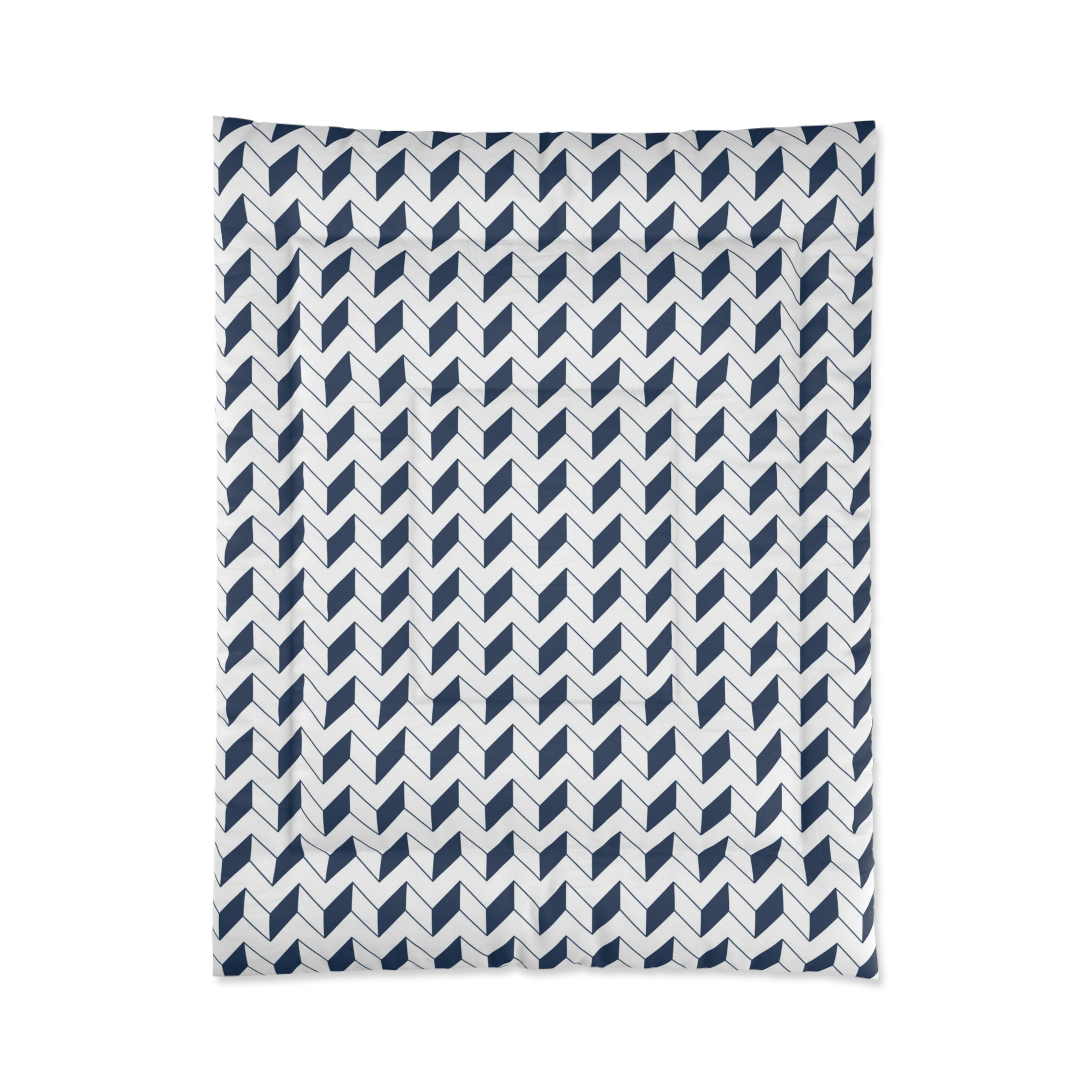 Navy Geometric Pattern Comforter - Modern Cozy Bedding for Home Décor
