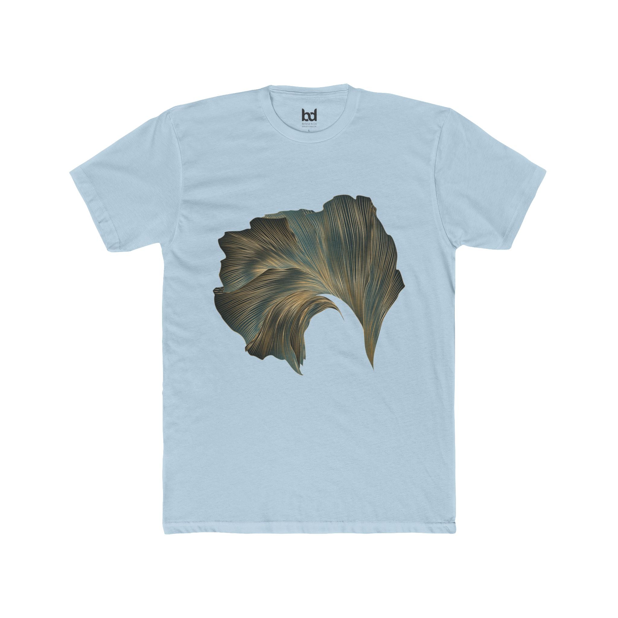 Nature-Inspired Unisex Cotton Crew Tee - Elegant Leaf Design