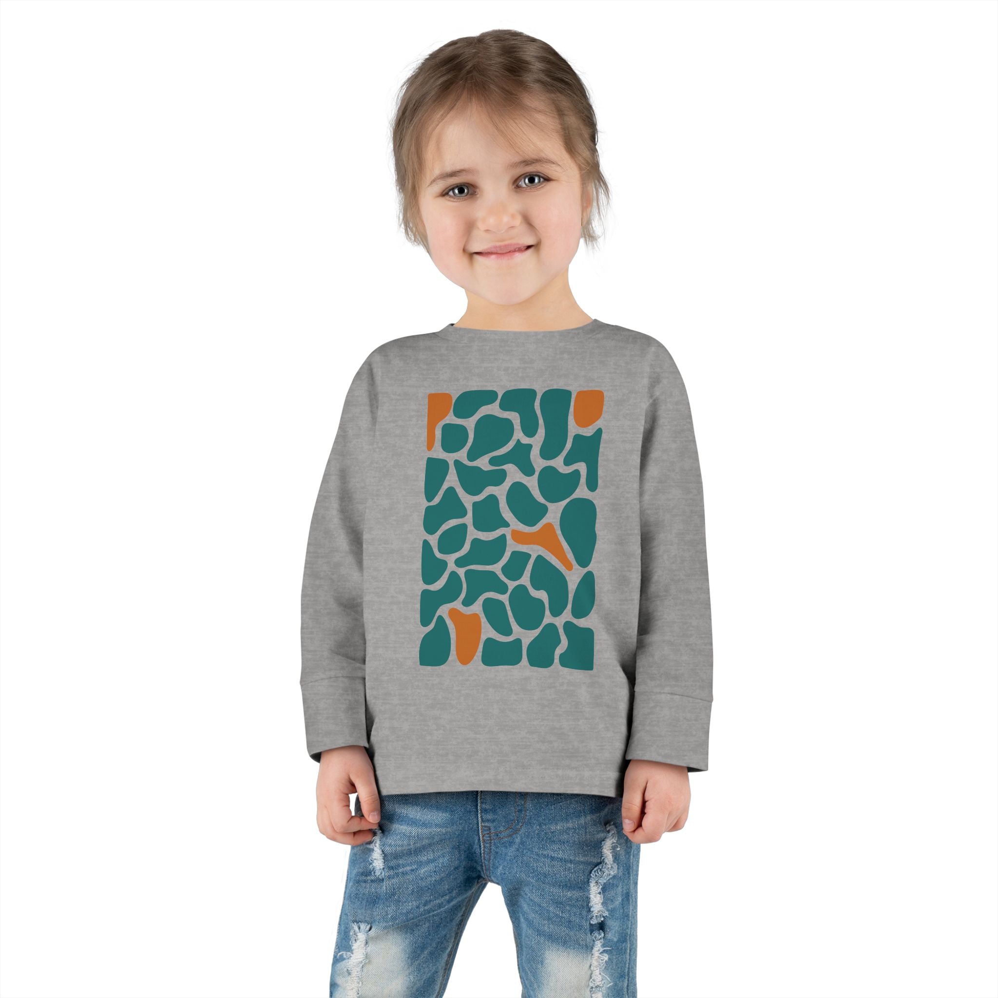 Toddler Long Sleeve Tee - Colorful Abstract Design for Little Ones